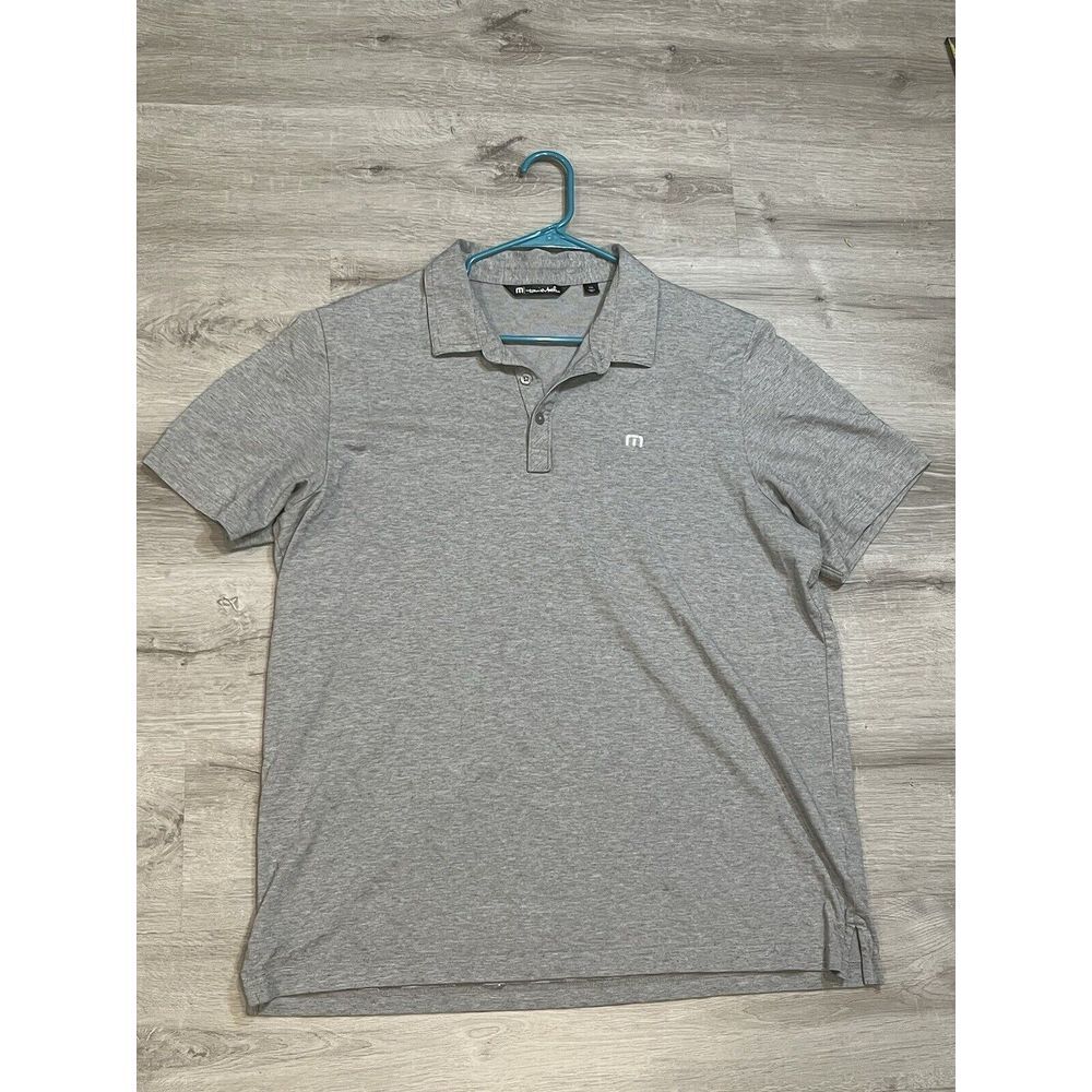 Travis Mathew Mens 2XL Heather Gray The Zinna Polo Short Sleeve Golf 1MM211‎
